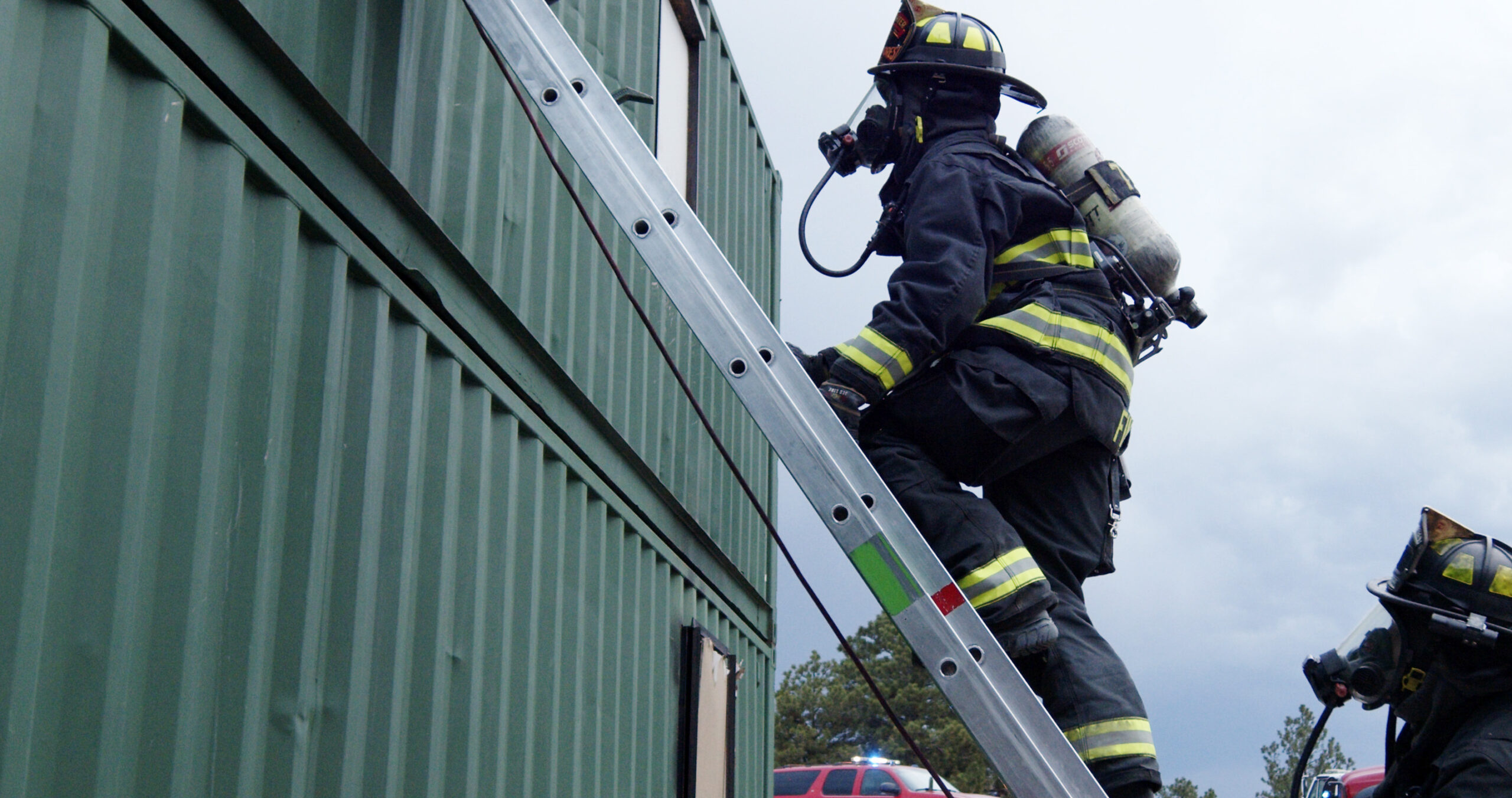 Ladder Firefighter climbing a ladder